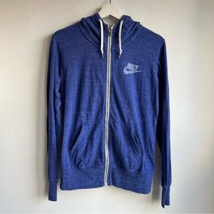 Nike blue zippered hoodie size L